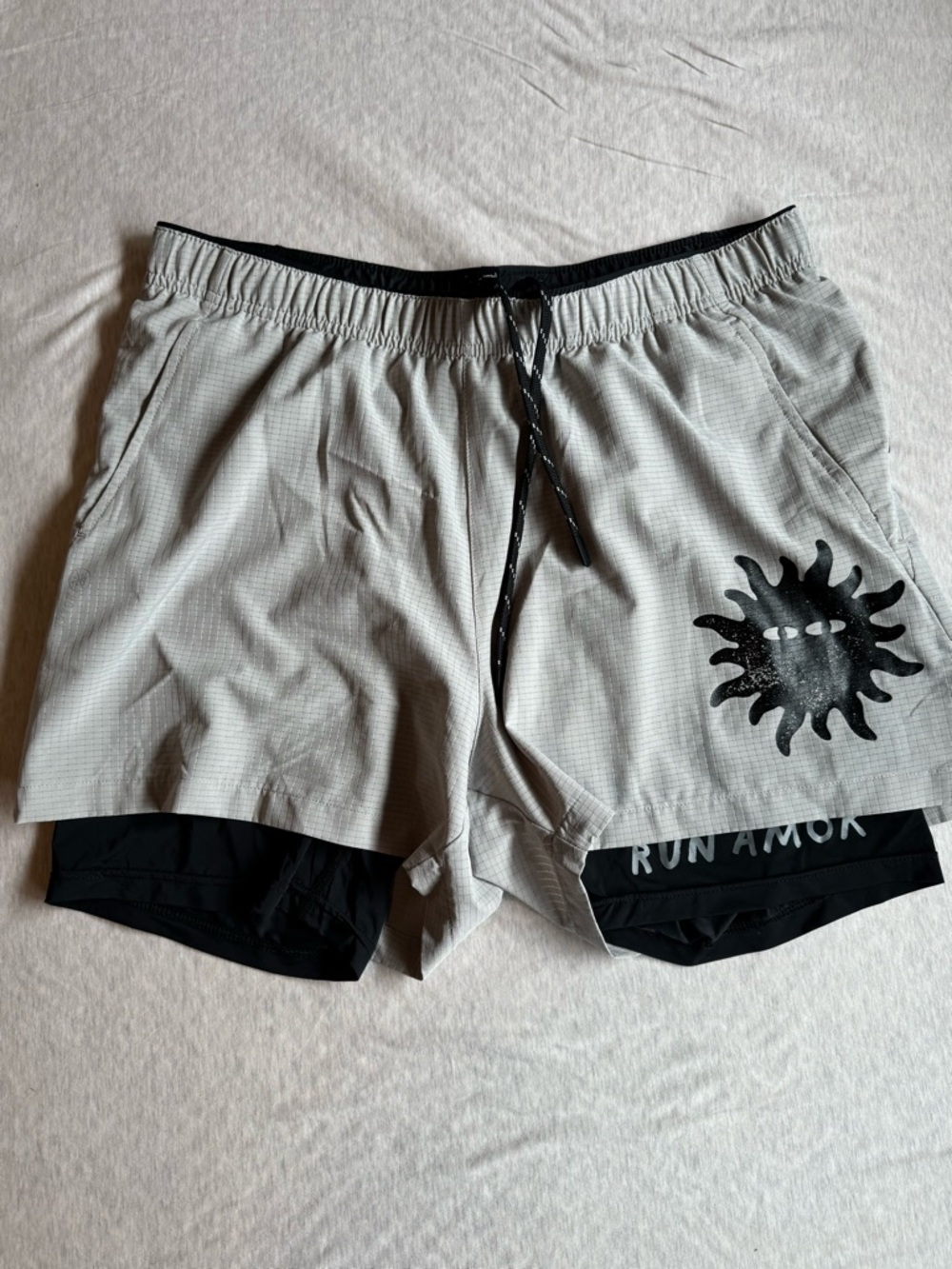 Roark Men’s Athletic Shorts in Light Gray with Black Details